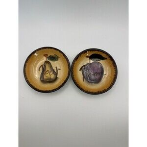 Coushatta Round Ceramic Decorative Trinket Display Dipping Bowl Pear Plum 4”